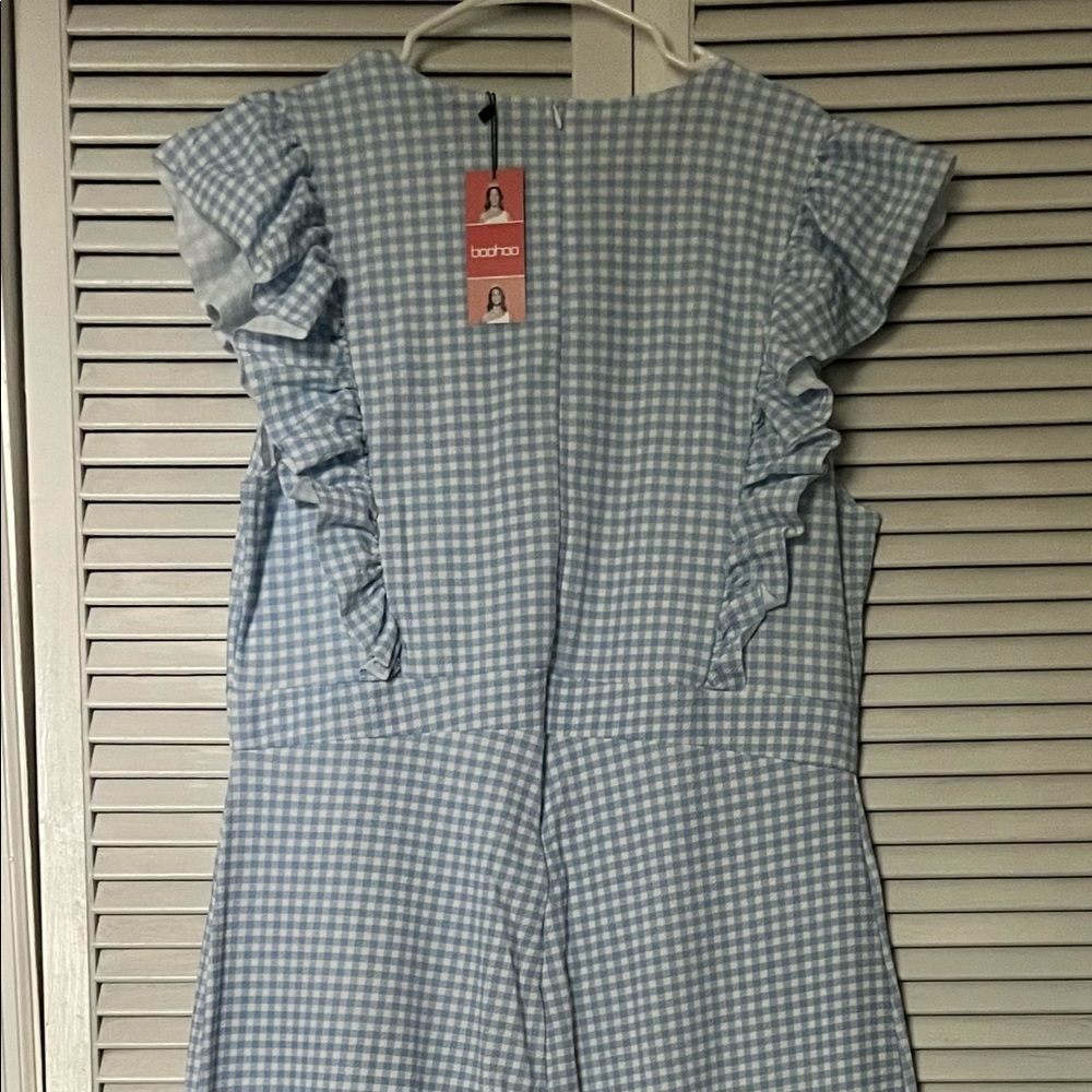 Gingham wide leg jumpsuit